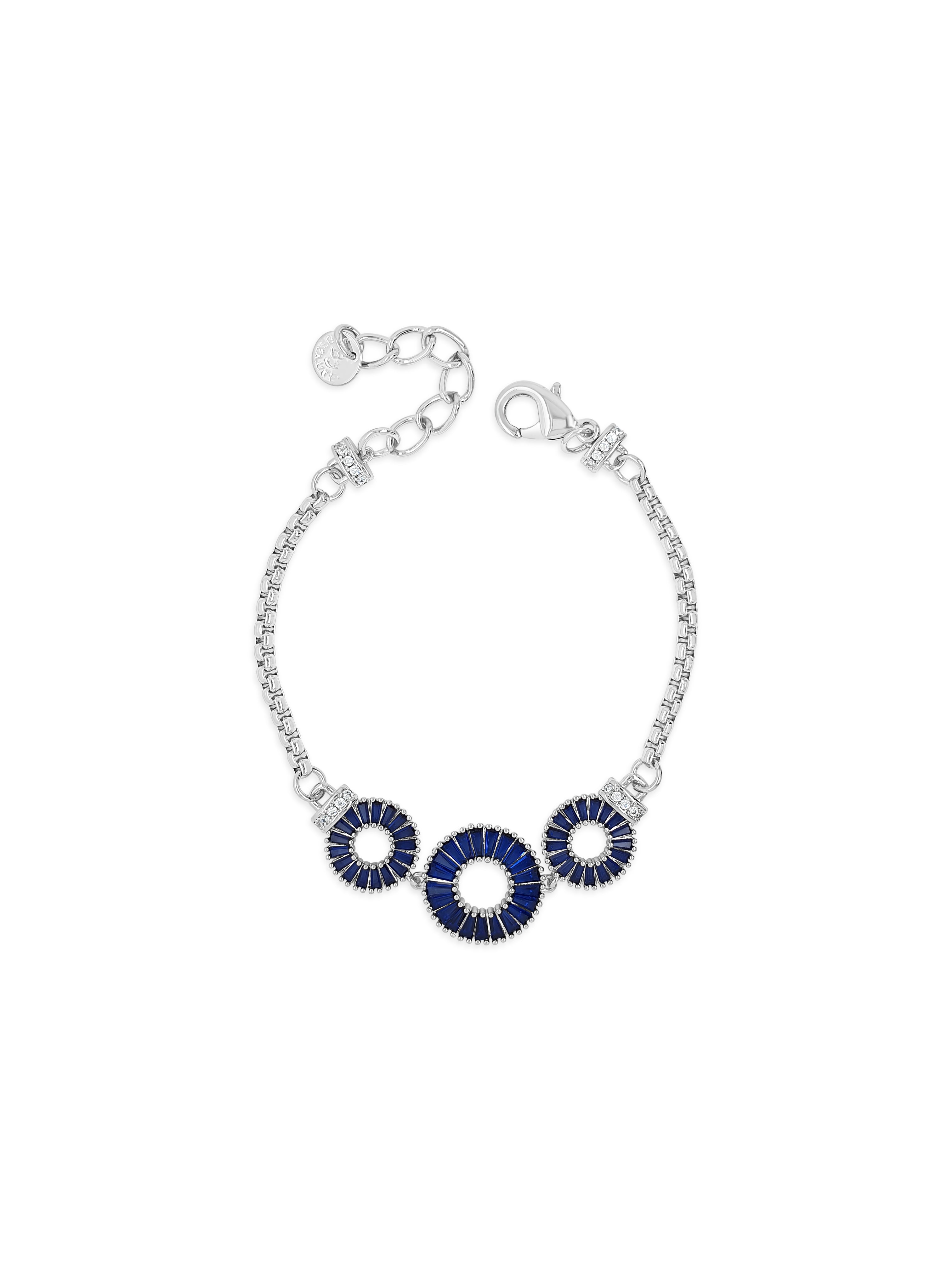 Absolute Silver Midnight Blue Triple Circle Bracelet