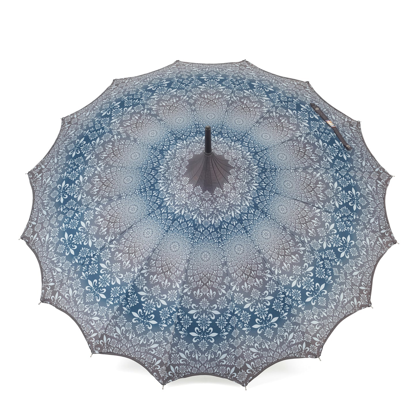 Soake Boutique Patterned Pagoda with Scalloped edge Charcoal