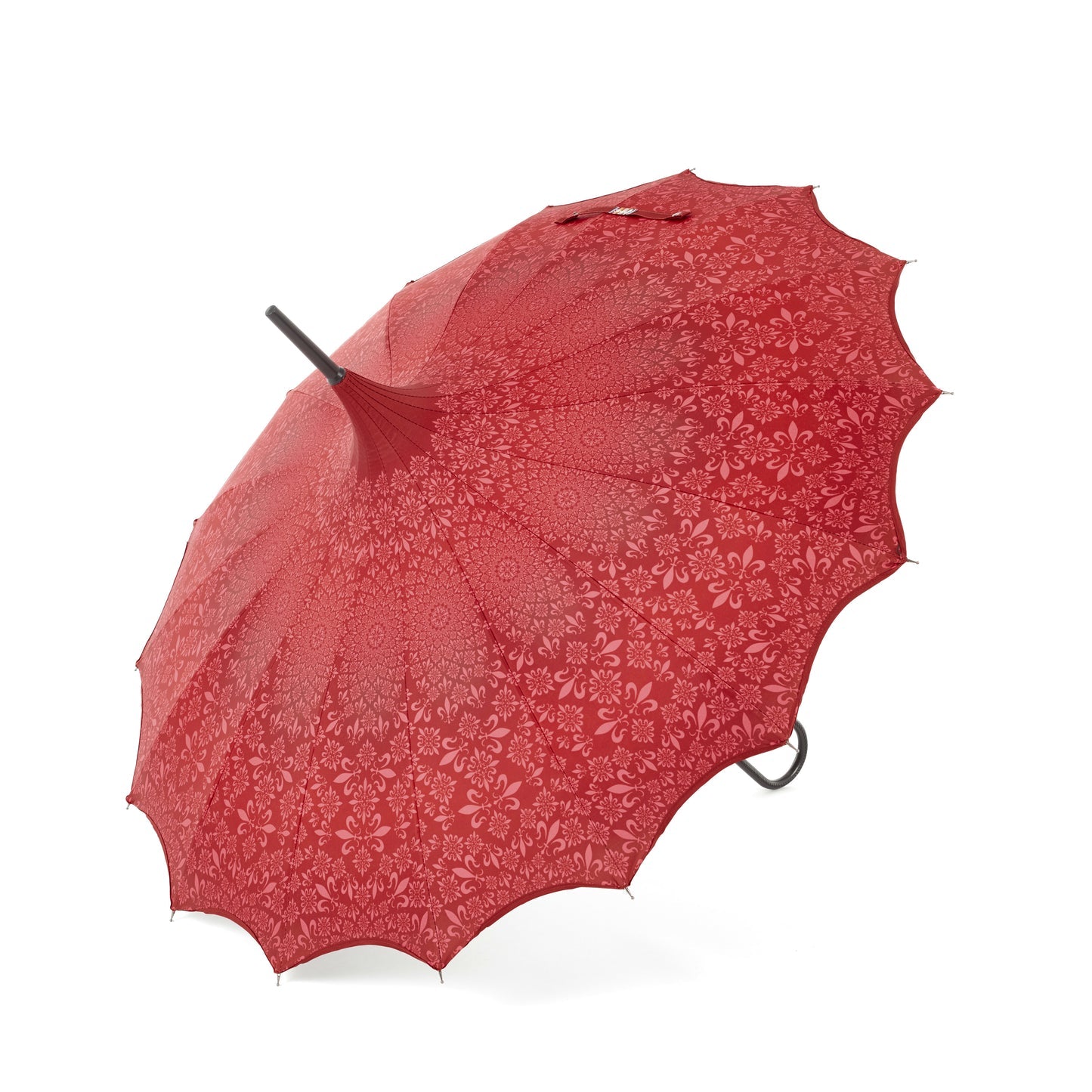 Soake Boutique Patterned Pagoda with Scalloped edge Red