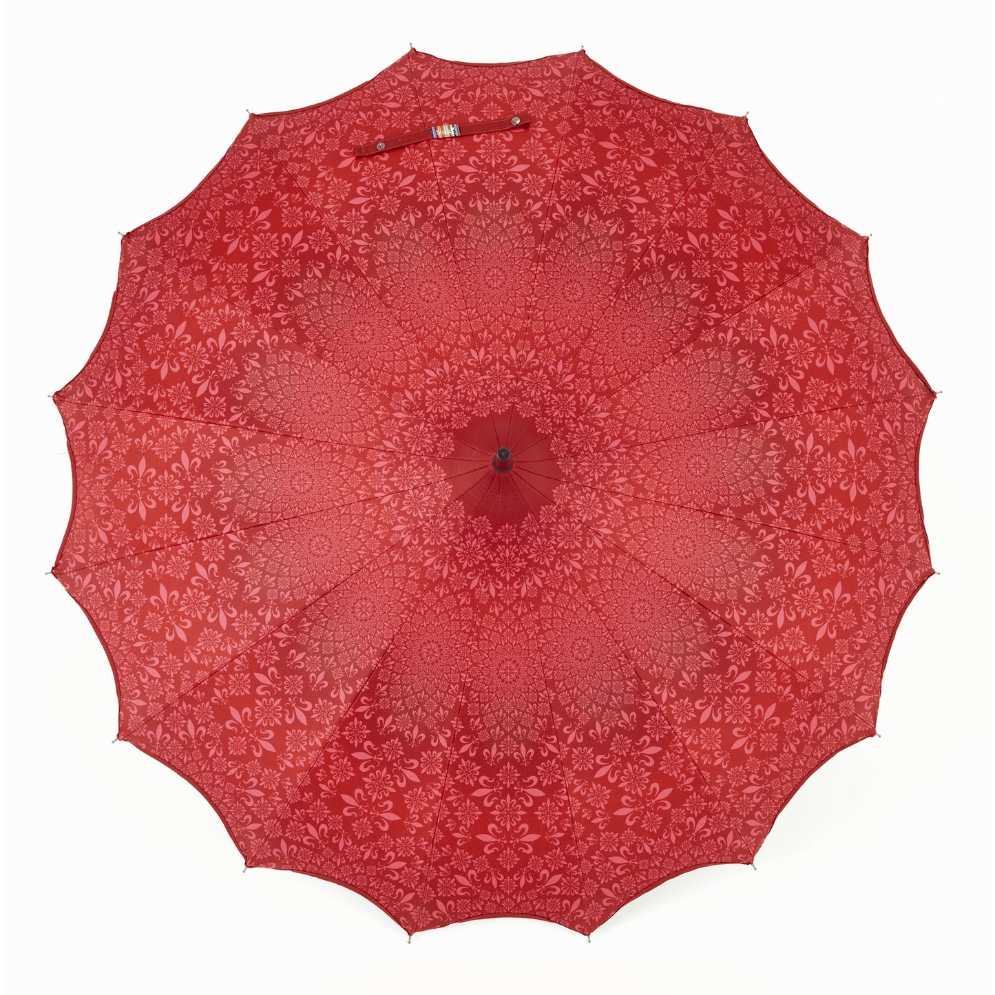 Soake Boutique Patterned Pagoda with Scalloped edge Red