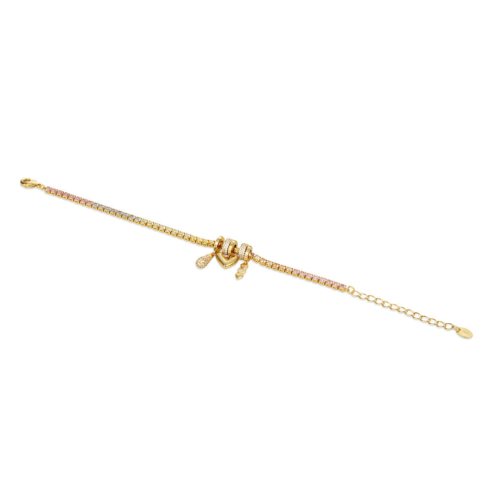 Newbridge Gold Plated Heart Charm Bracelet