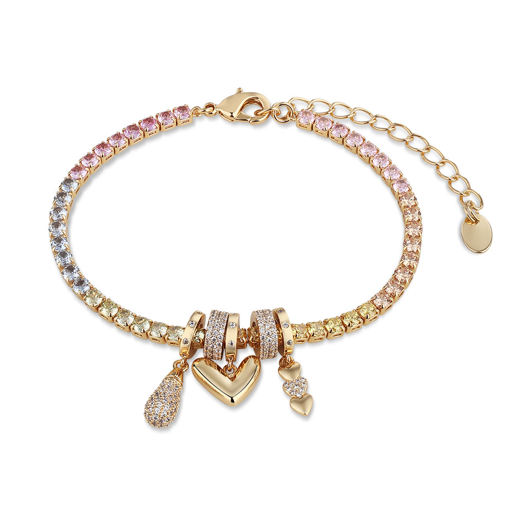 Newbridge Gold Plated Heart Charm Bracelet