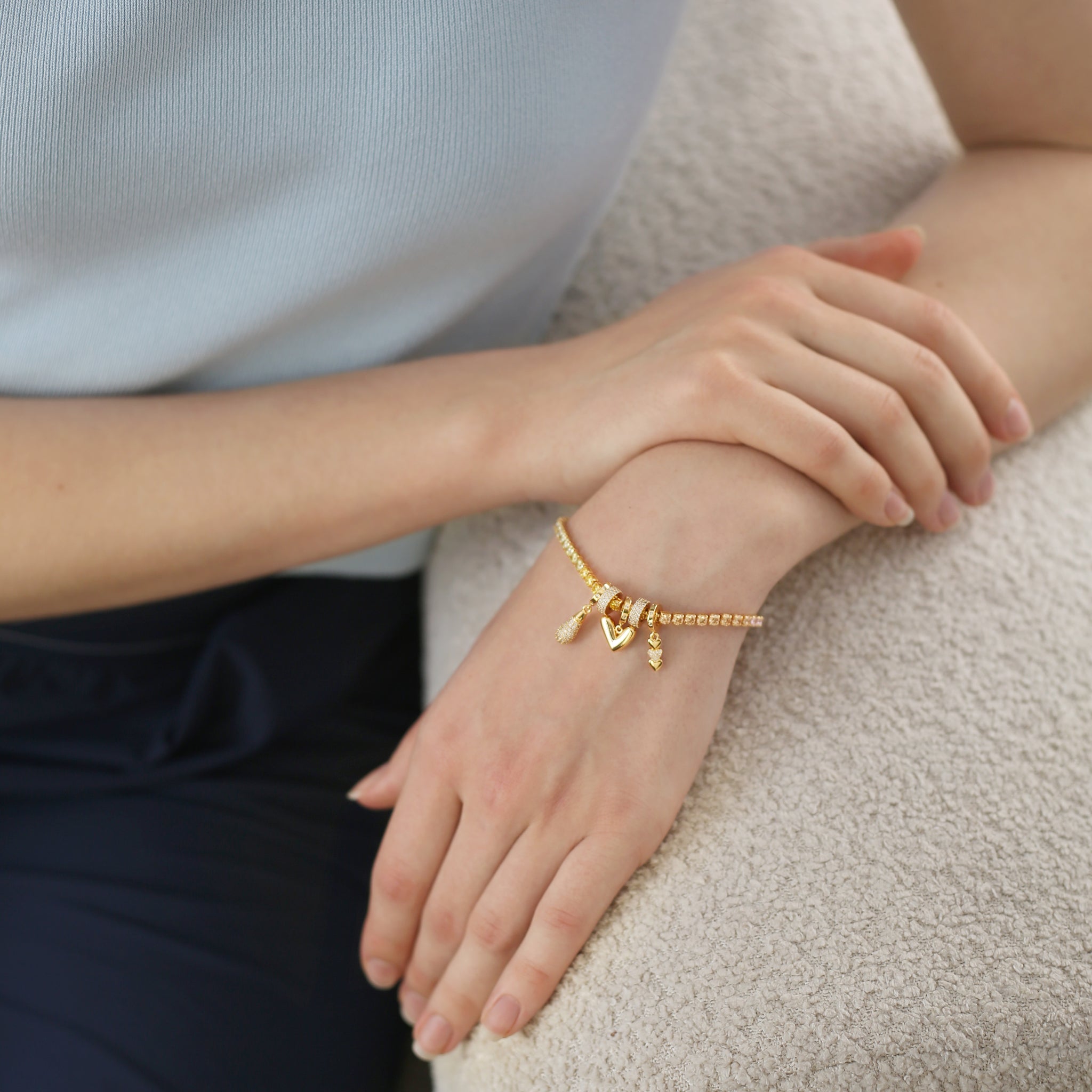 Newbridge Gold Plated Heart Charm Bracelet