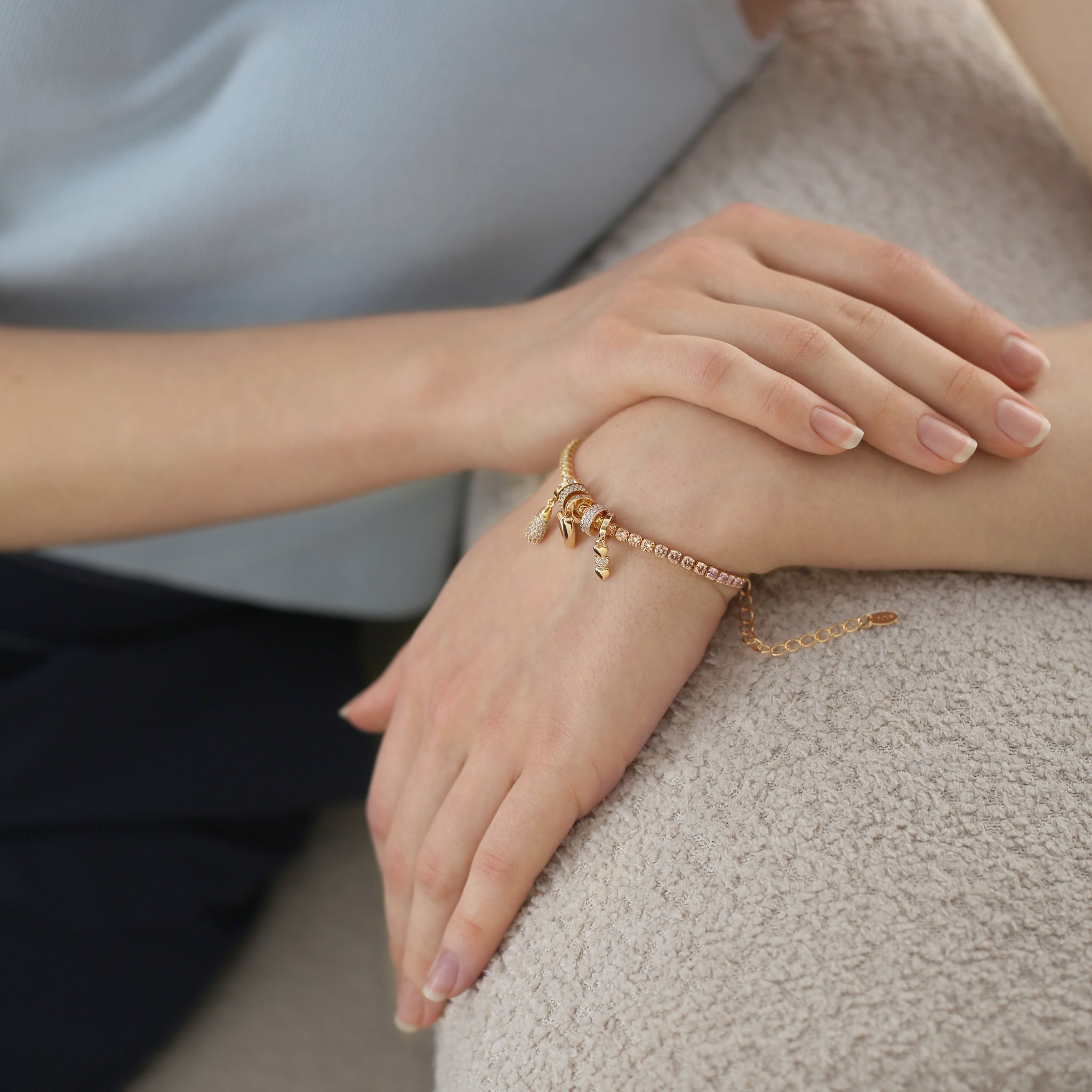 Newbridge Gold Plated Heart Charm Bracelet