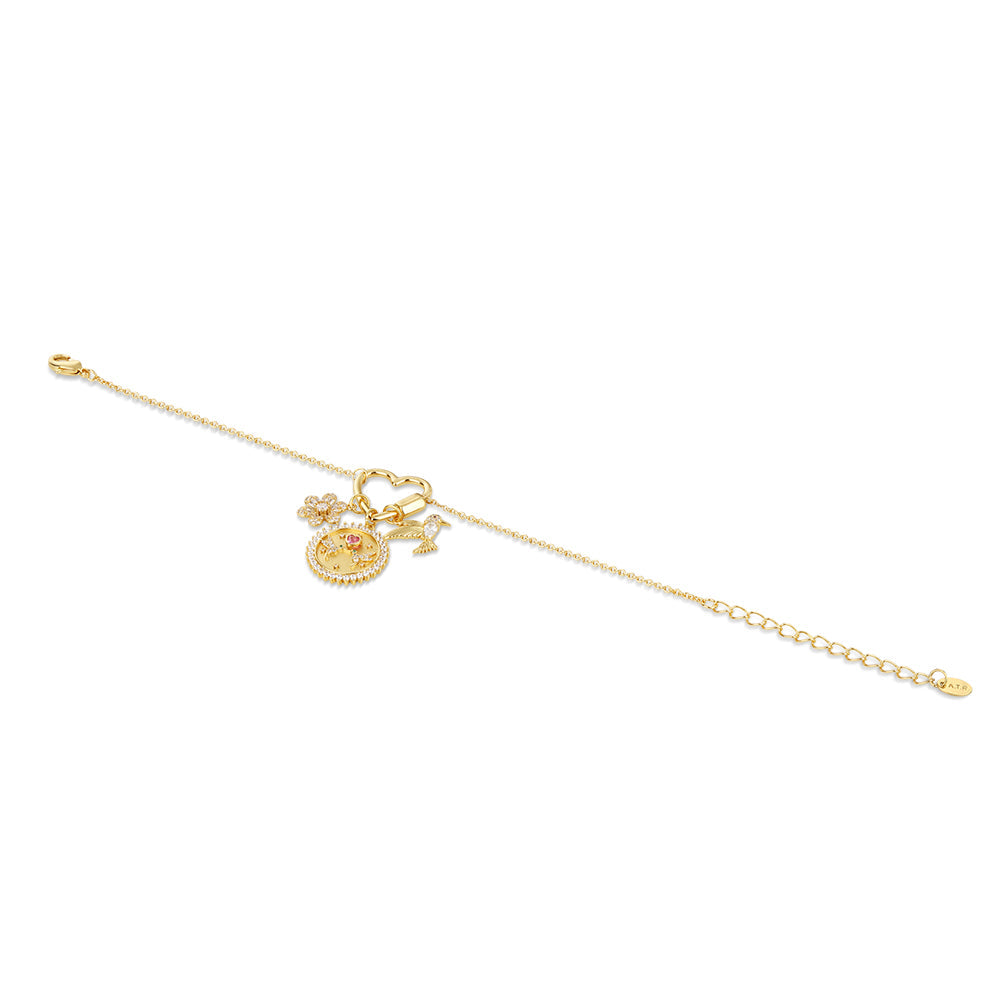 Newbridge Gold Plated Hummingbird Charm Bracelet