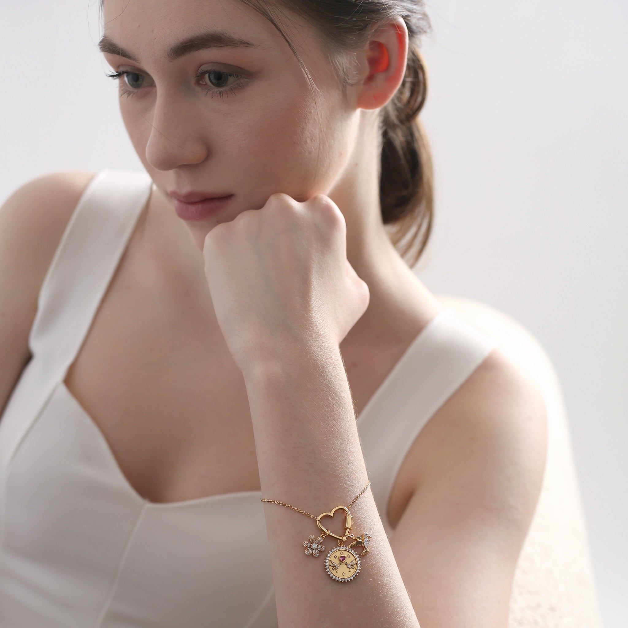 Newbridge Gold Plated Hummingbird Charm Bracelet
