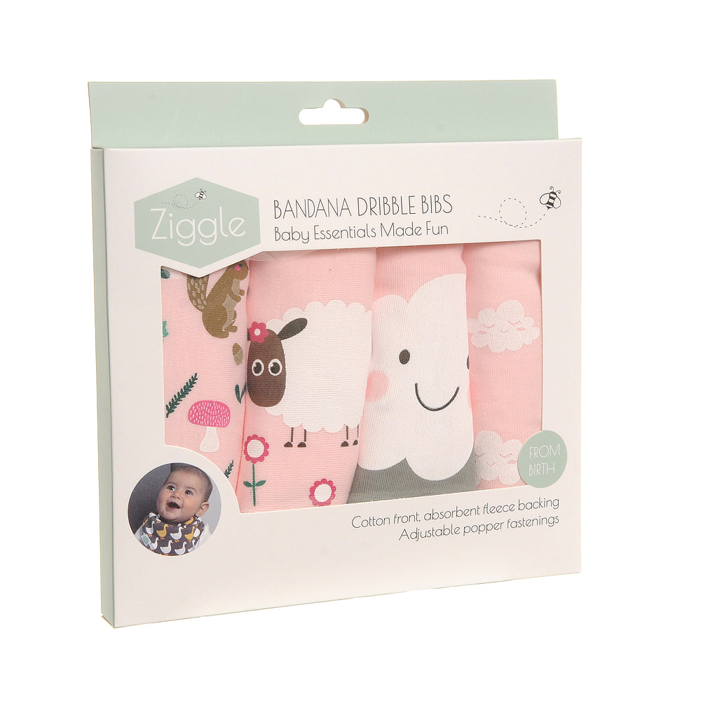 Ziggle Cuddly Pinks bib set