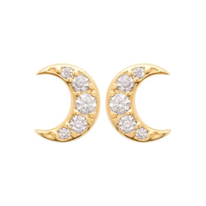 Burren Glistening Night Cresent Moon Earrings