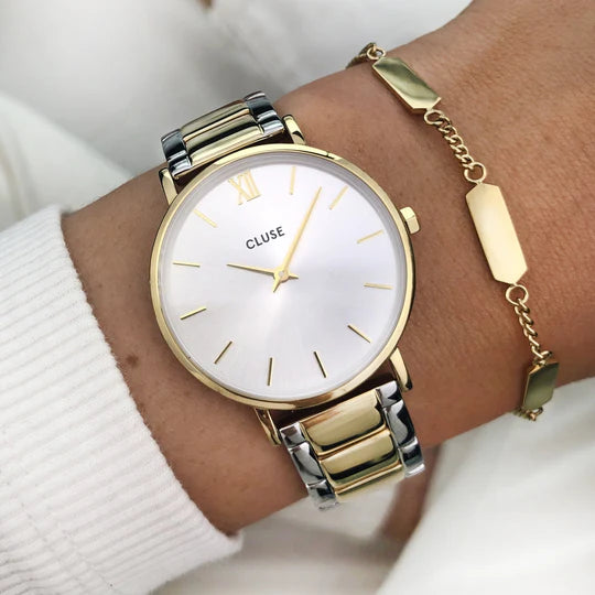 Cluse Minuit Watch Steel, Two-Tone