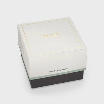 Cluse Gift Box La Tétragone Watch Steel & Curb Chain Bracelet, Gold Colour