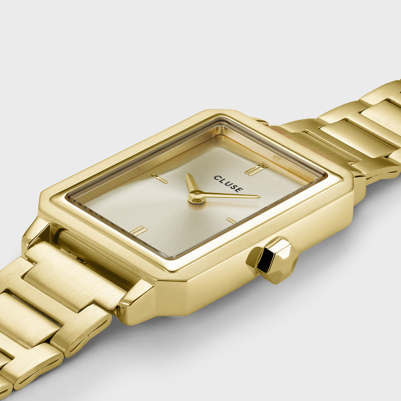 Cluse Gift Box Fluette Watch Steel & Double Chain Bracelet, Full Gold Colour