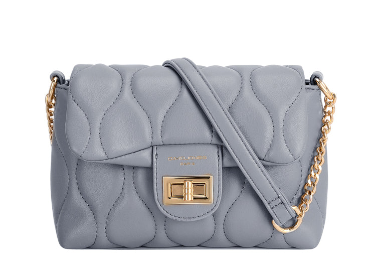 David Jones Blue Grey Quilted Crossbody