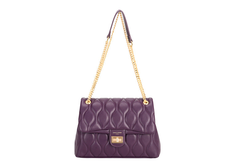 David Jones Large Purple Quilted Crossbody