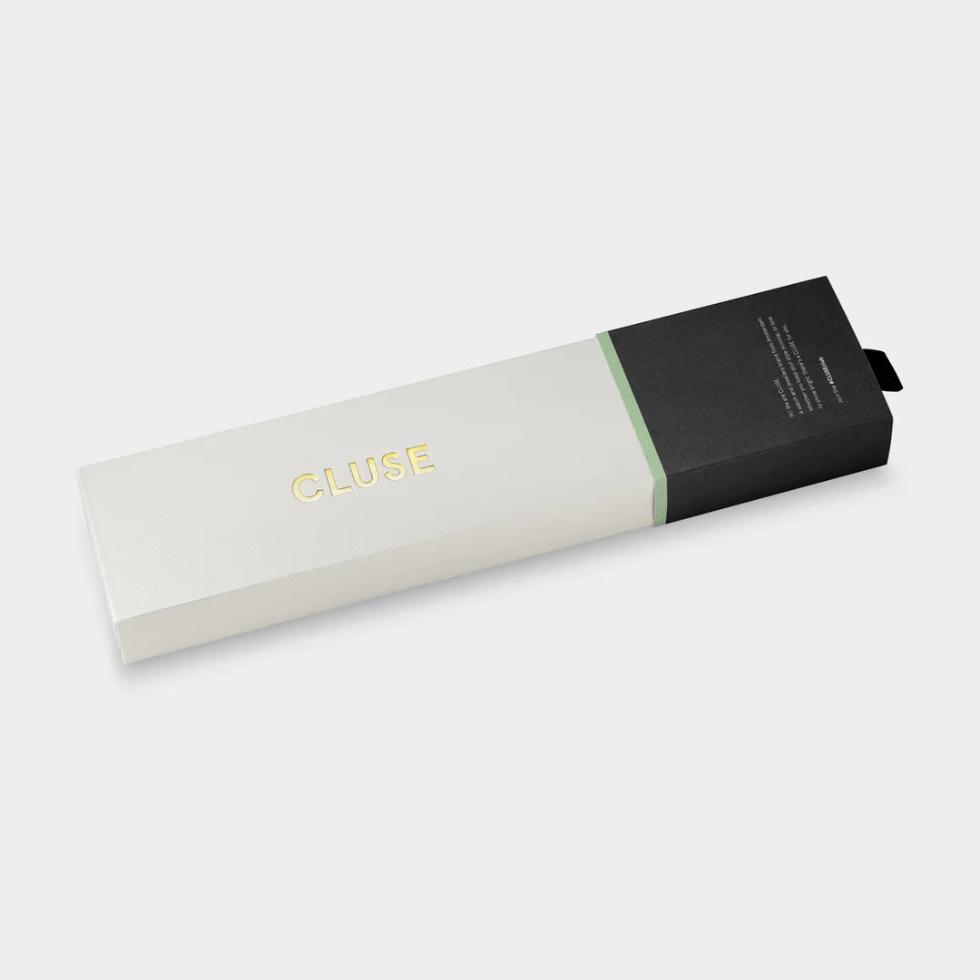 Fluette Watch Steel, Sage Green, Gold Colour