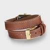 Cluse Gracieuse Petite Watch Double Leather, White stones, Nutshell, Full Gold Colour