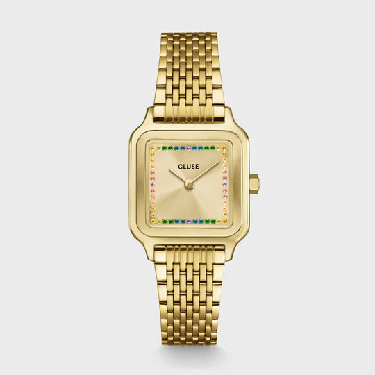 Cluse Gracieuse Petite Watch Steel, Rainbow stones, Gold Colour