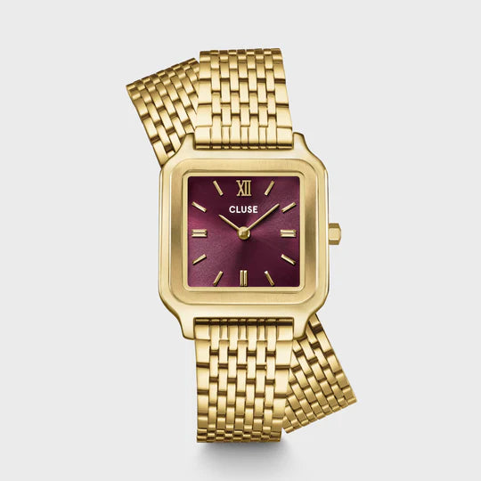 Cluse Gracieuse Watch Double Steel, Wine, Gold Colour