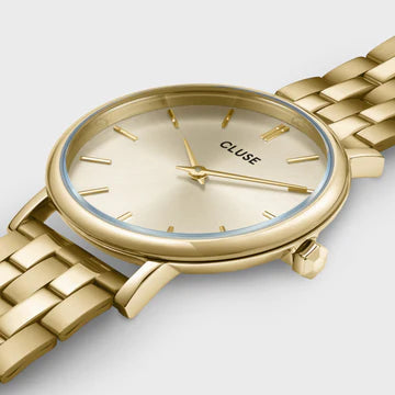 Cluse Gift Box Pavane Petite 2.0 Watch Steel, Gold Colour & Black Leather Strap