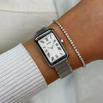 Cluse Belisenna Watch Steel, White, Silver Colour