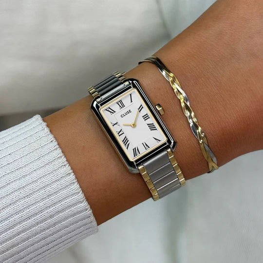 Cluse Belisenna Watch Steel, White, Two-tone