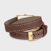 Cluse Belisenna Watch Double Leather, Mocha, Gold Colour