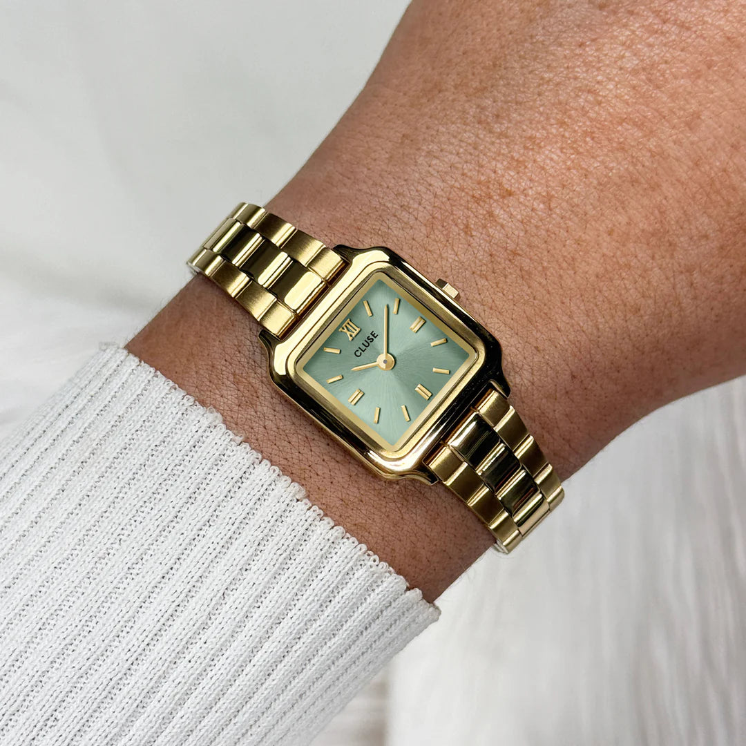 Gracieuse Mini Watch Steel, Sage Green, Gold Colour
