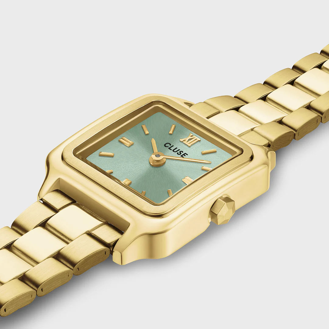 Gracieuse Mini Watch Steel, Sage Green, Gold Colour