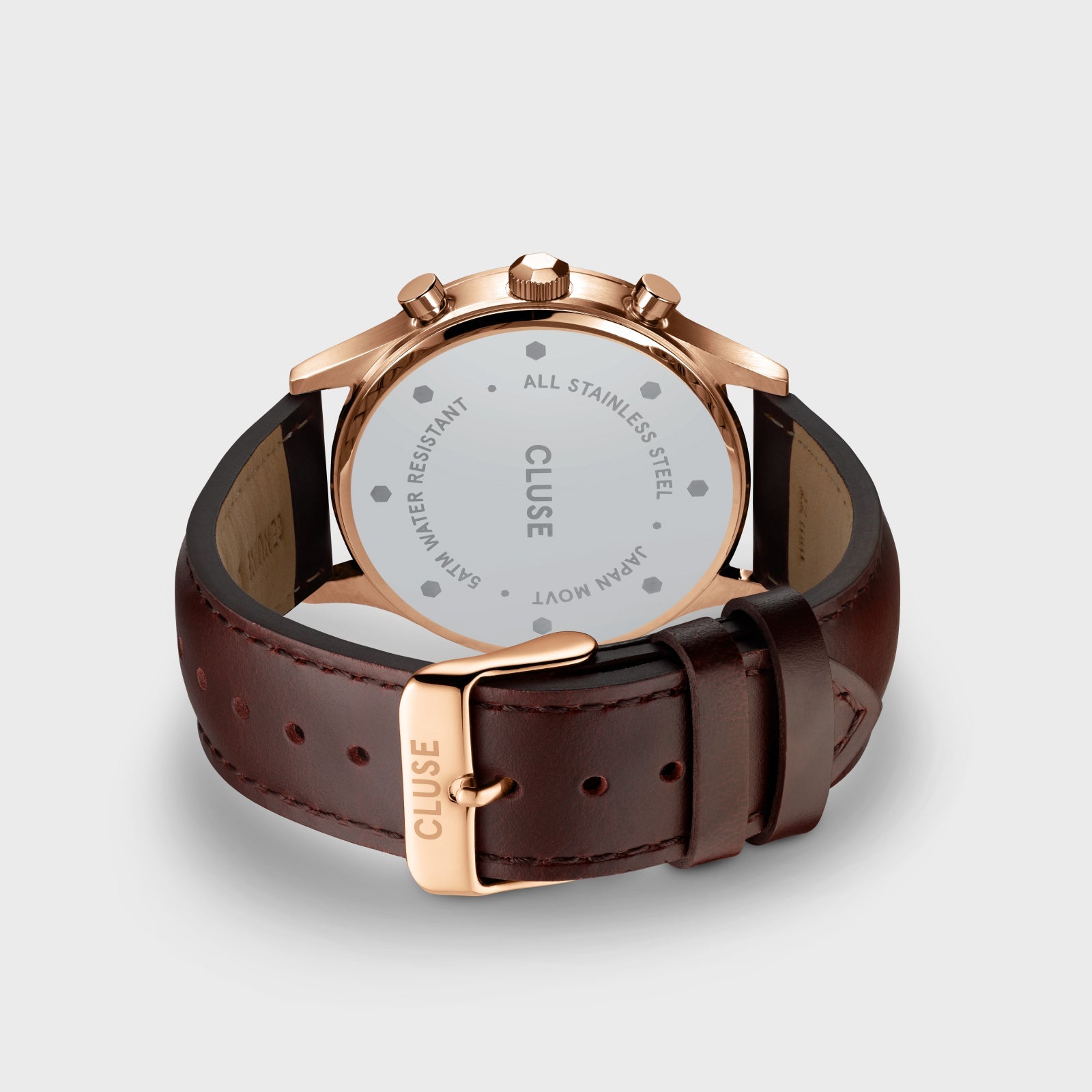 Cluse Anthéor Multifunction Watch Leather Blue, Rose Gold Colour