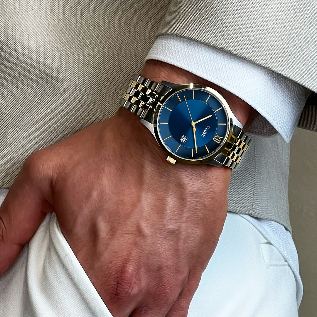 Cluse Aravis 3-Hand Watch Steel, Blue, Two-Tone