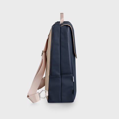 Cluse Le Réversible Backpack, Dark Blue Caramel, Silver Colour