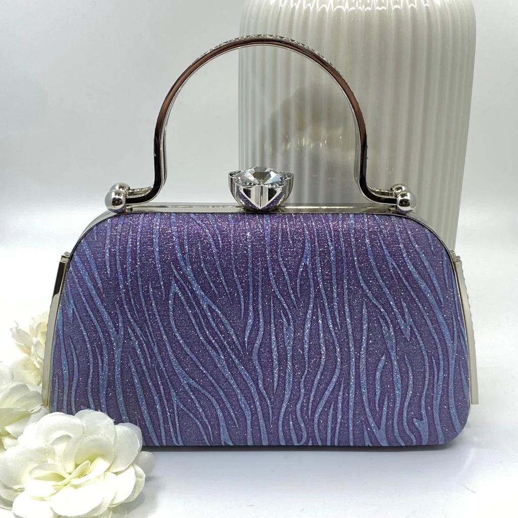 Purple Dress Bag With Diamante And Pearl Trimmings