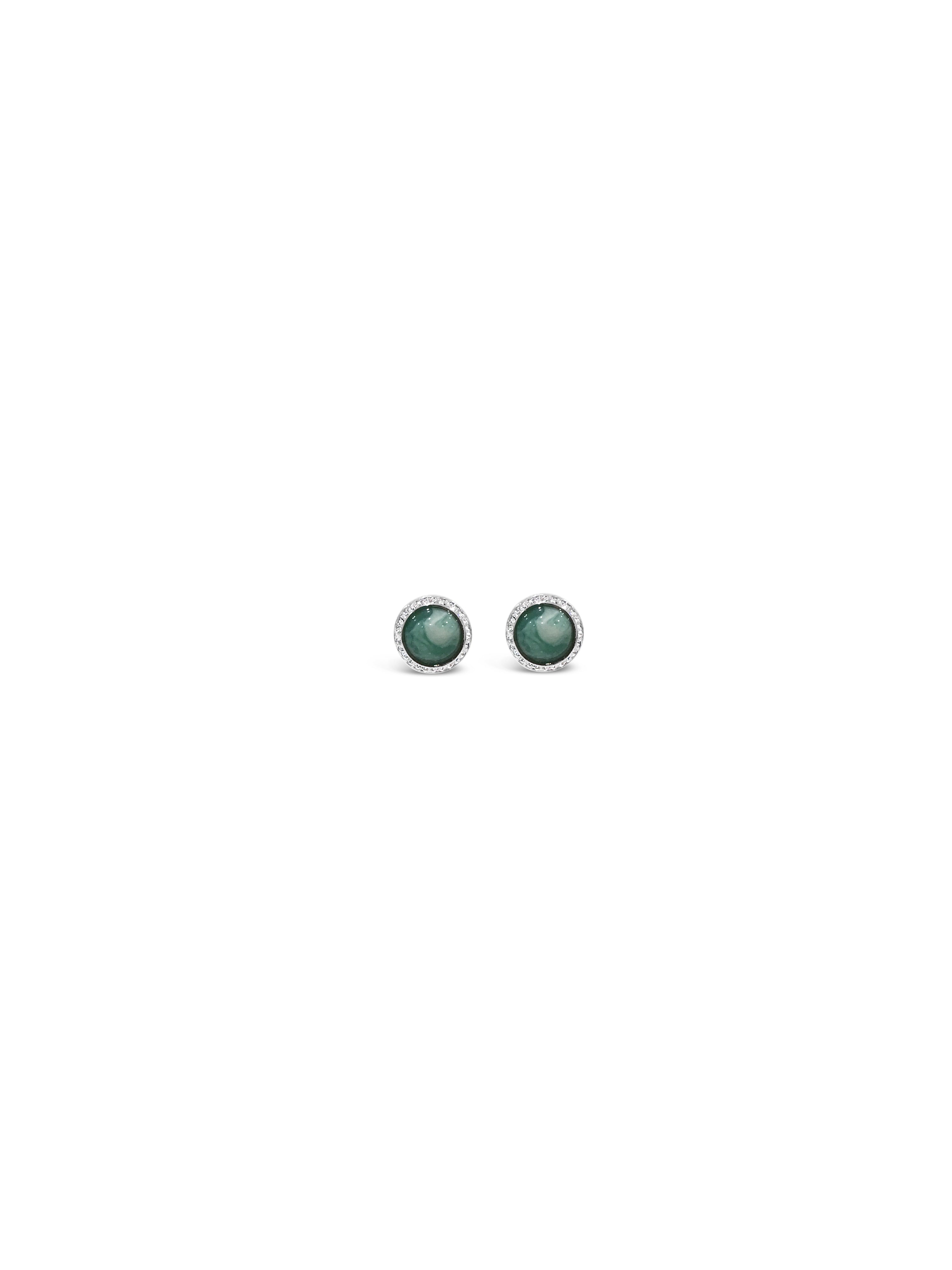 Absolute Silver Multi-coloured Stones Pendant And Earring Set