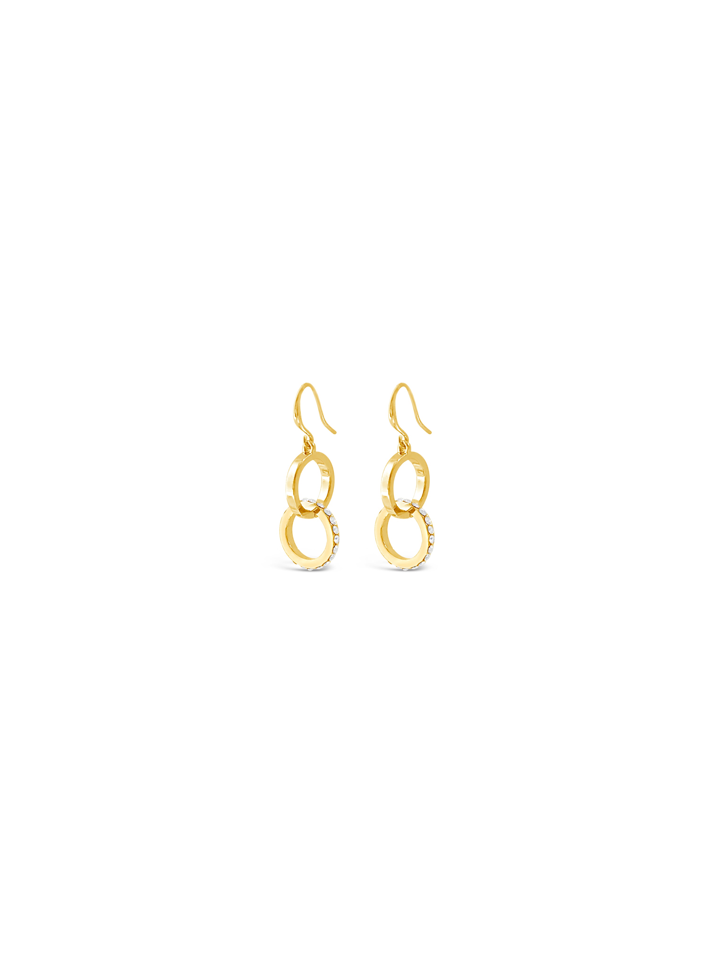 Absolute Gold Double Disc Pearl Pendant And Earring Set
