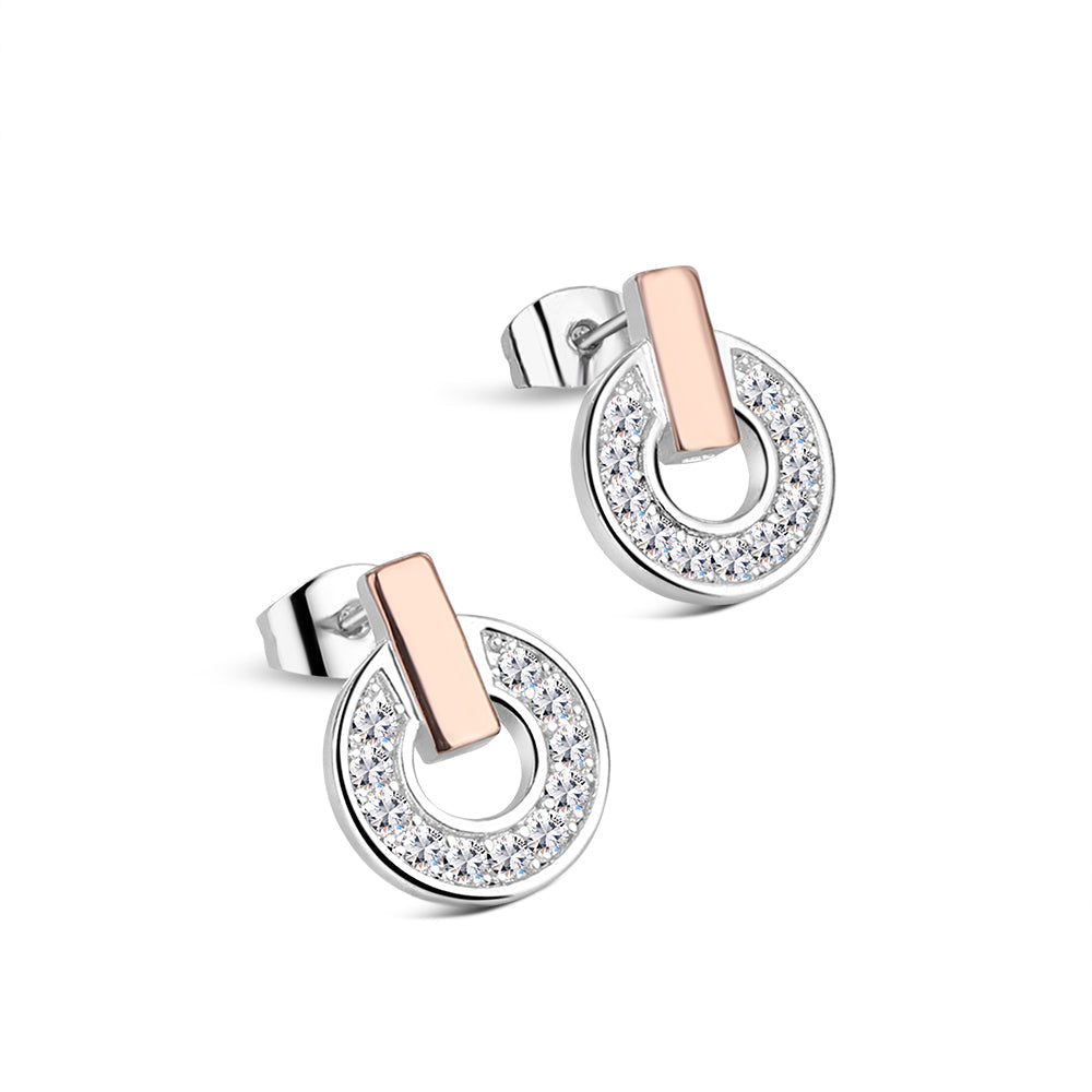 Newbridge Silver & Rose Gold Plated Tiamo Earrings