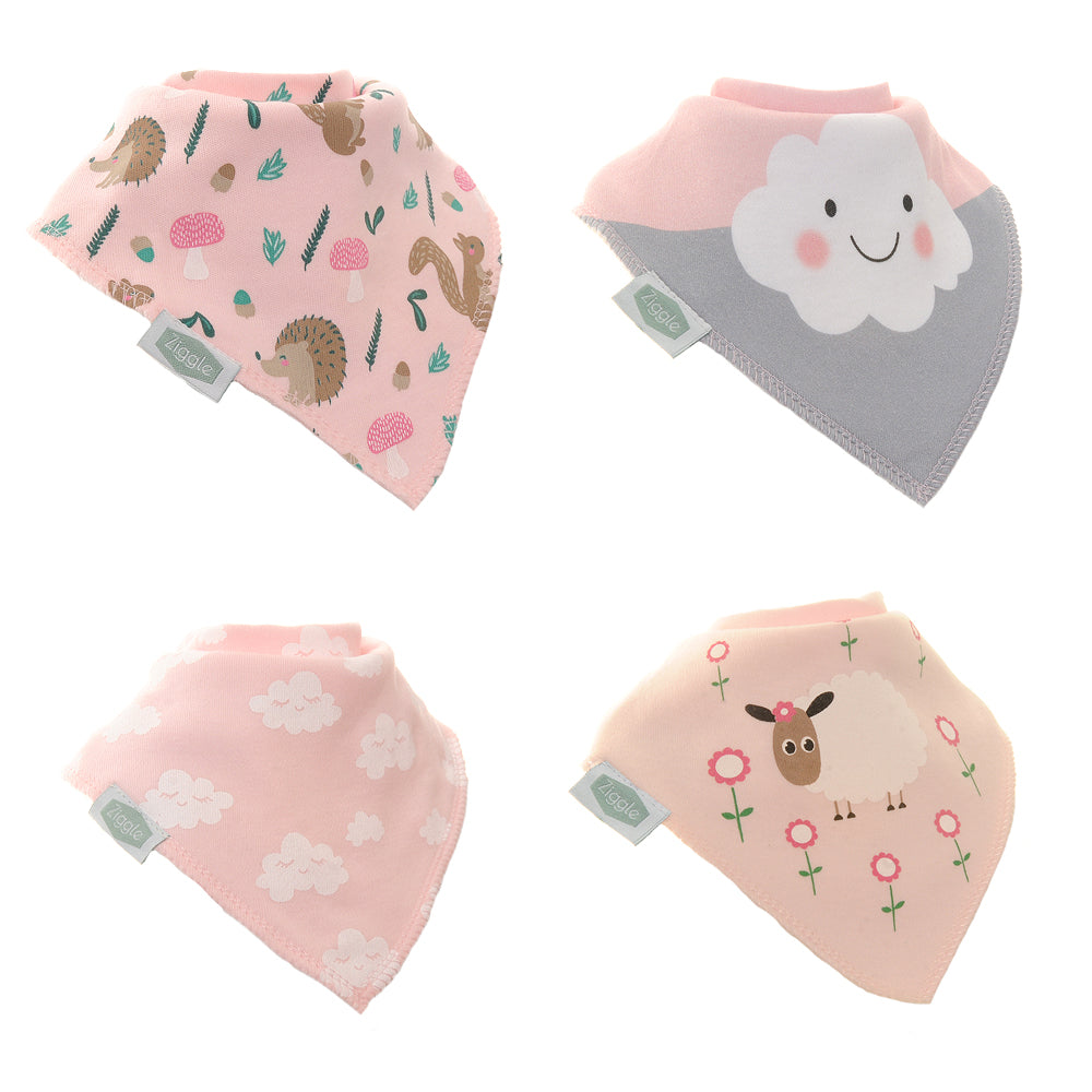 Ziggle Cuddly Pinks bib set