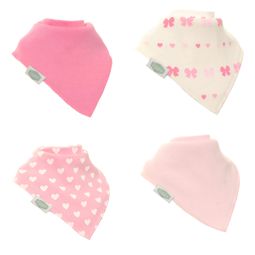 Ziggle Hearts and Bows Bib Set