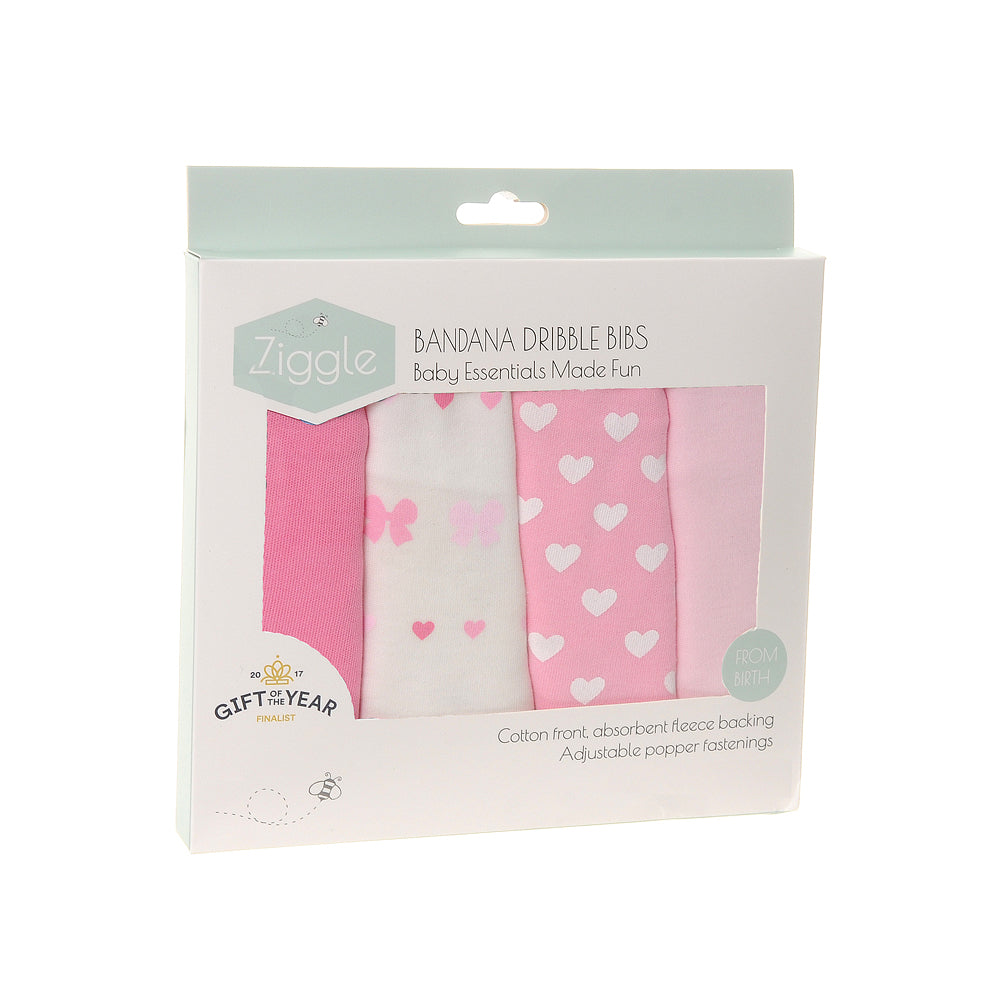 Ziggle Hearts and Bows Bib Set
