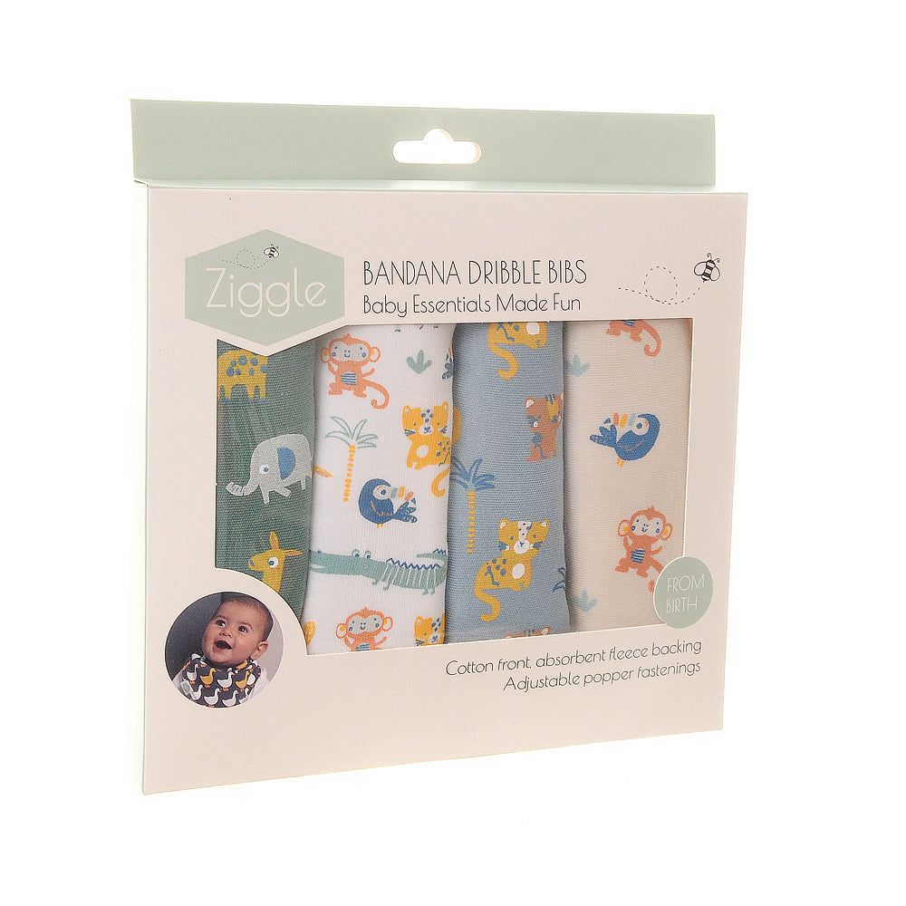 Ziggle Savanna Animals Bib Set