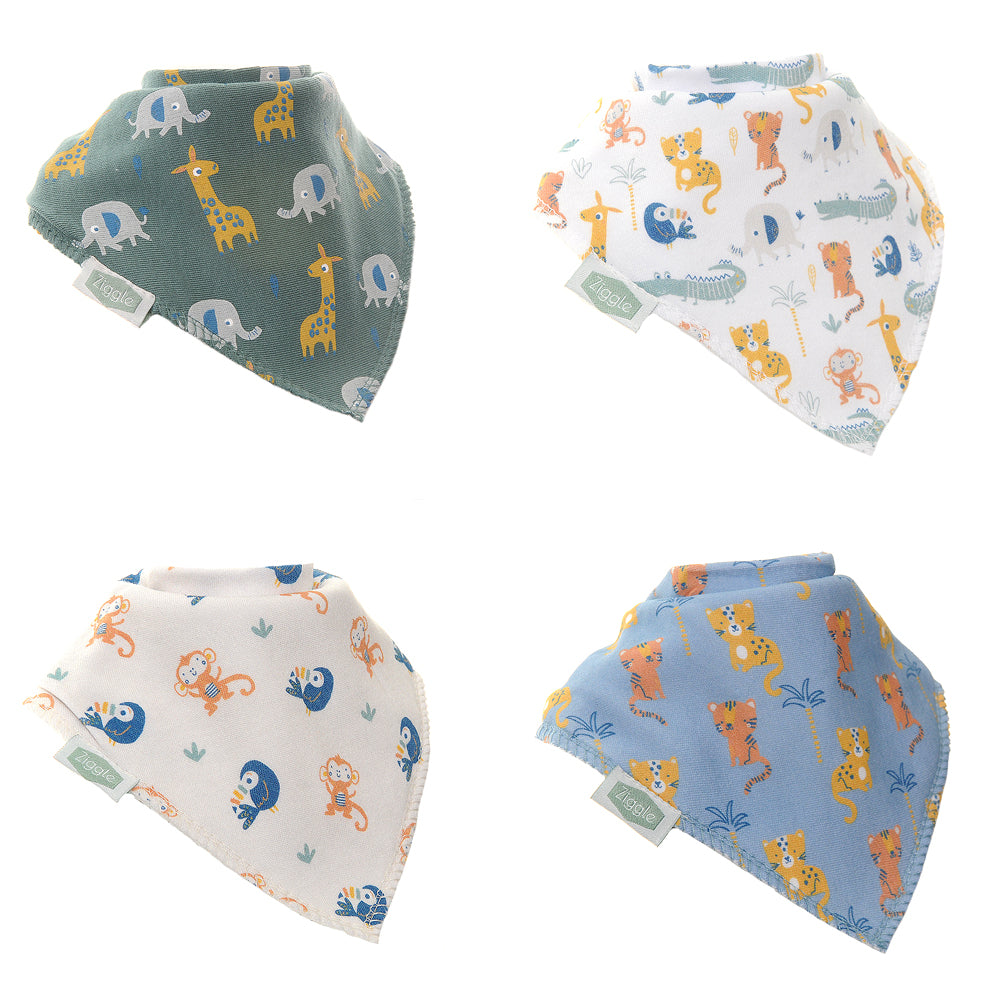 Ziggle Savanna Animals Bib Set