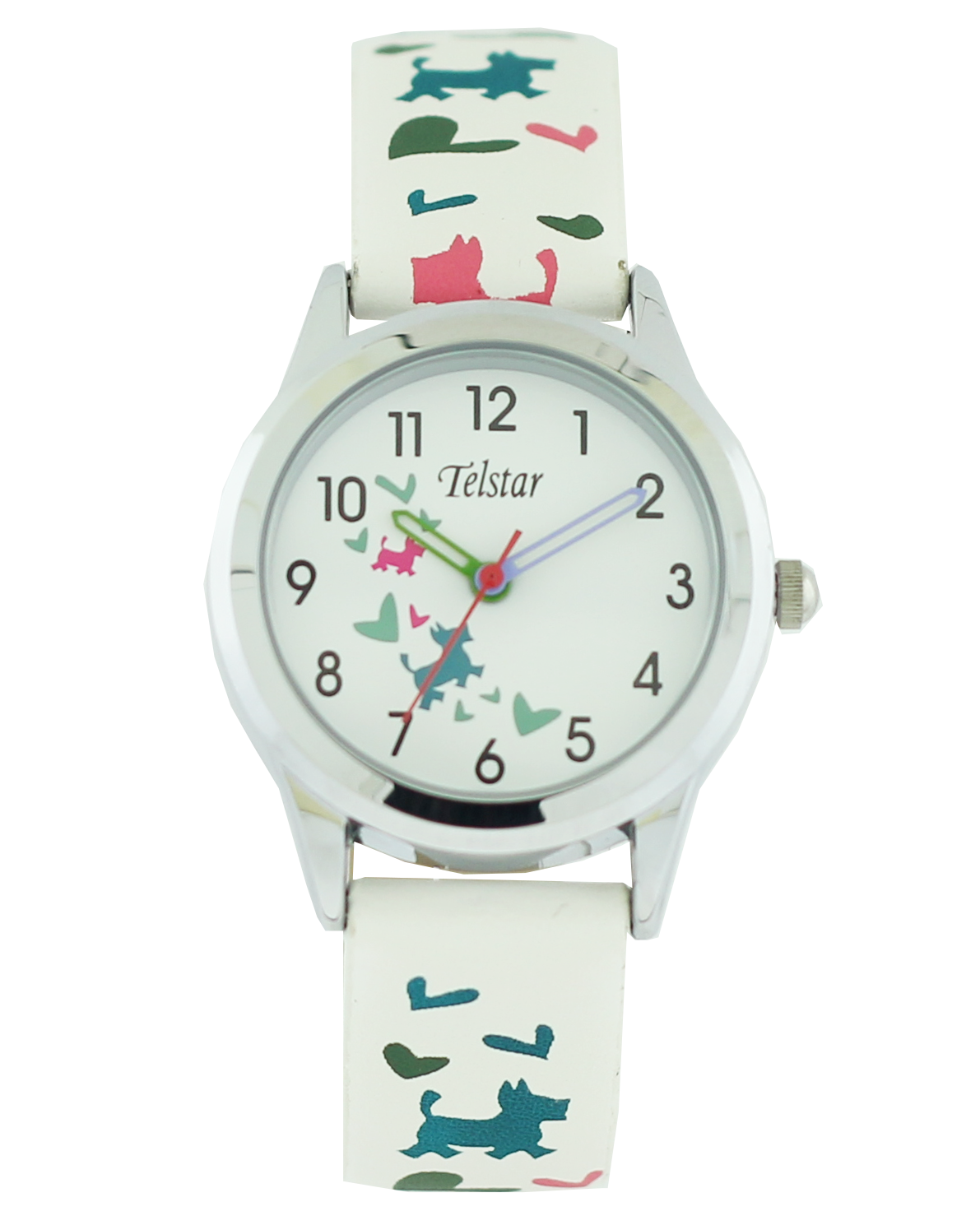 Telstar Girls Dogs Watch White Strap