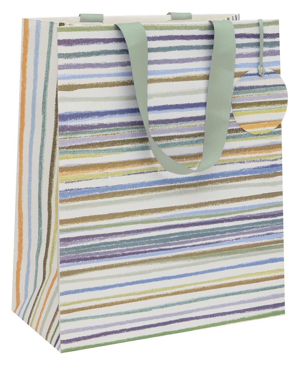 Multi Coloured Stripe Large Gift Bag