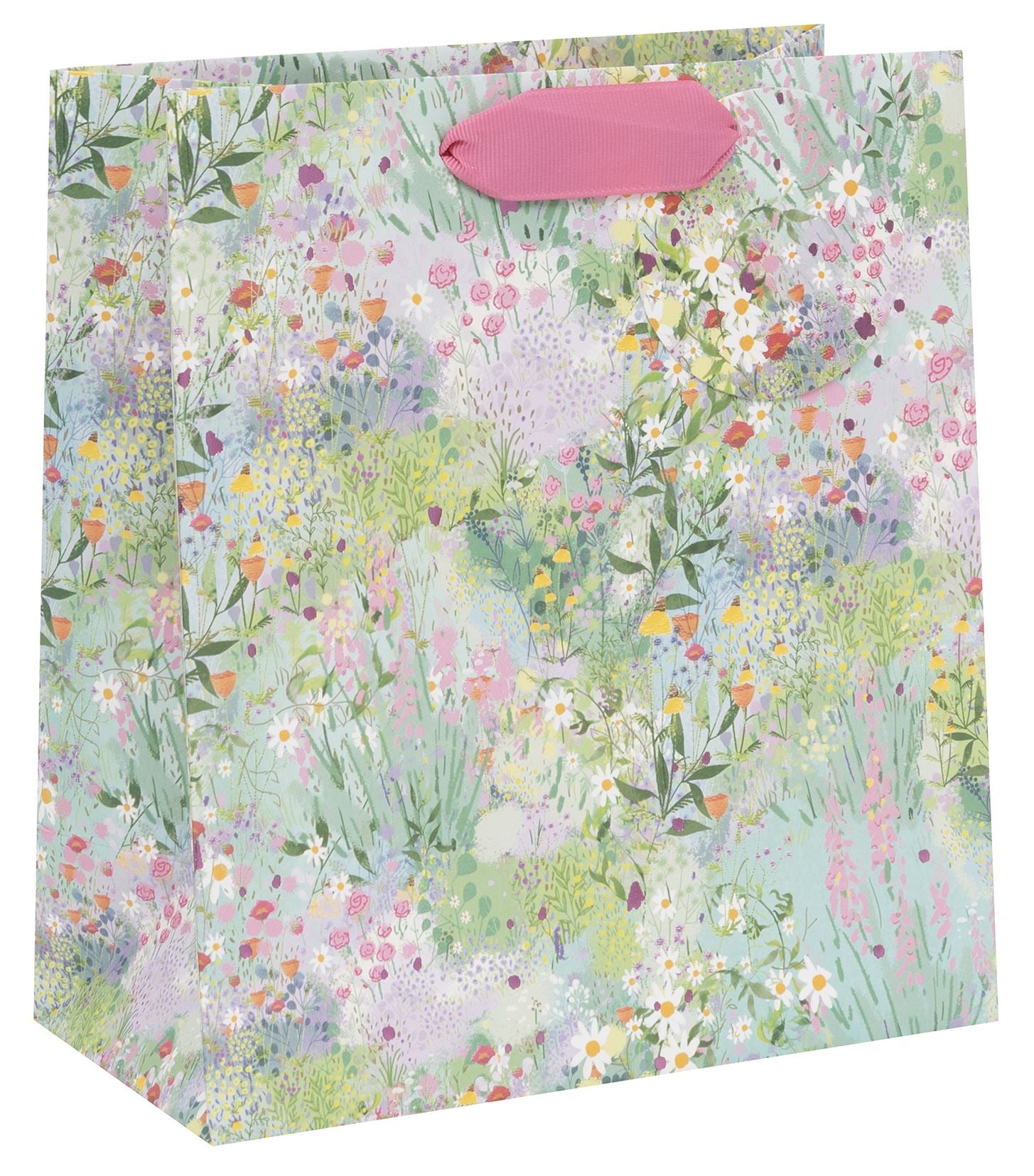 Green And Pink Floral Gift Bag