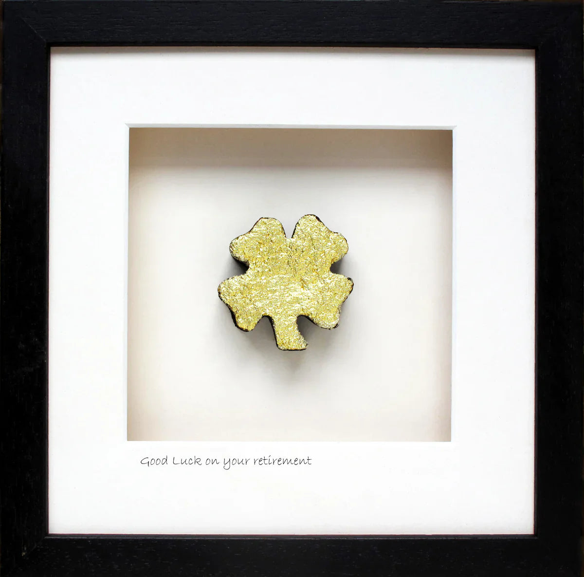 Good Luck on your retirement - gold four leaf clover