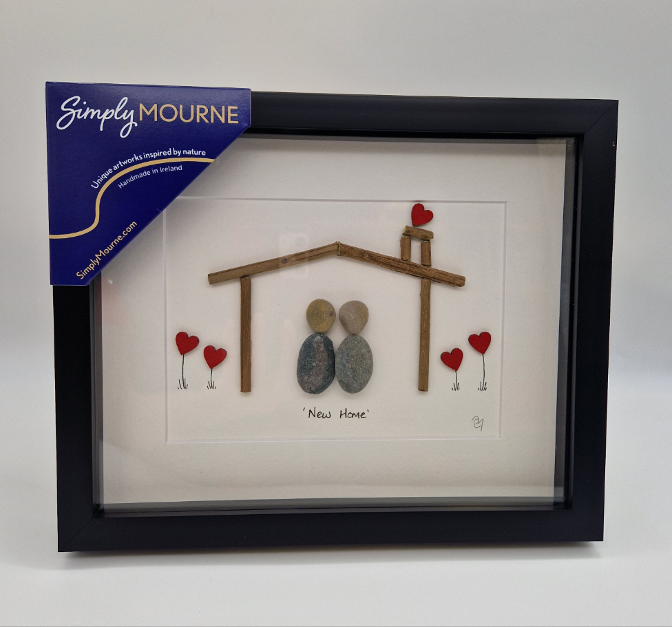 New Home Pebble Art 8x10" Black Frame