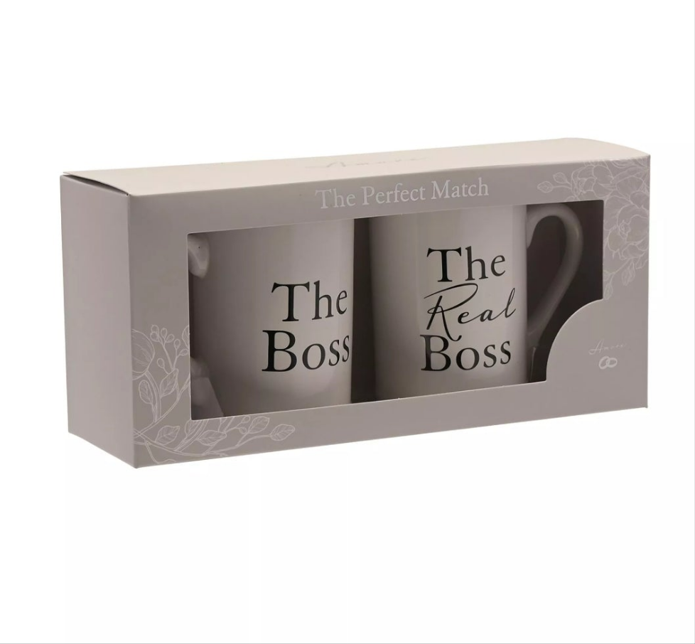 Amore 2 piece Mug Set - "The Boss / The Real Boss"