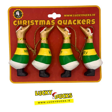 Kerry Ducks Christmas Decorations Set of 4