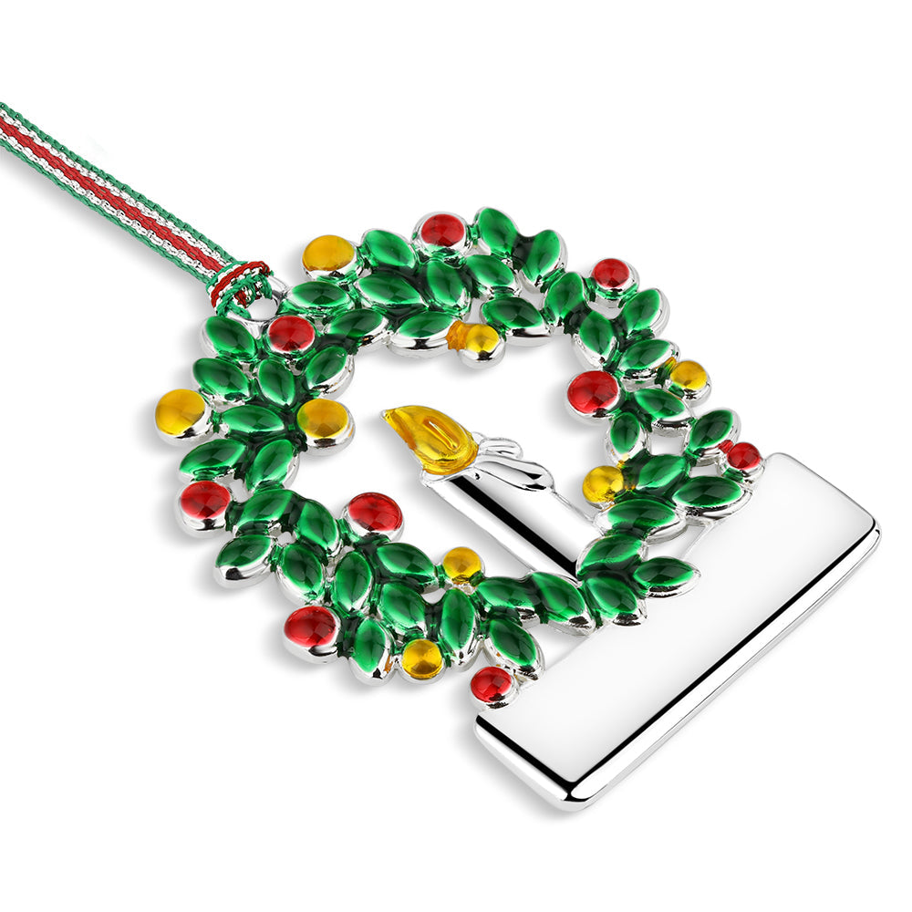 Newbridge Wreath with Candle Christmas Tree Decoration