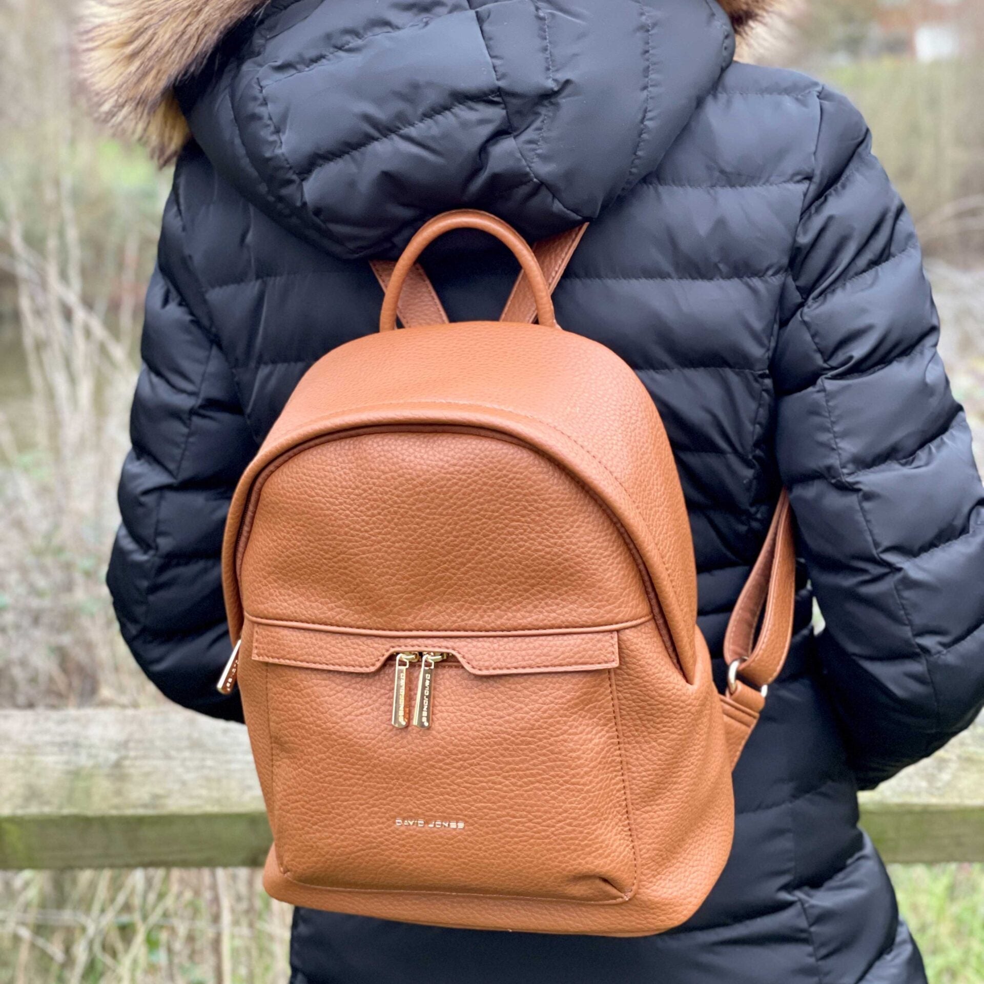 David Jones Tan Backpack