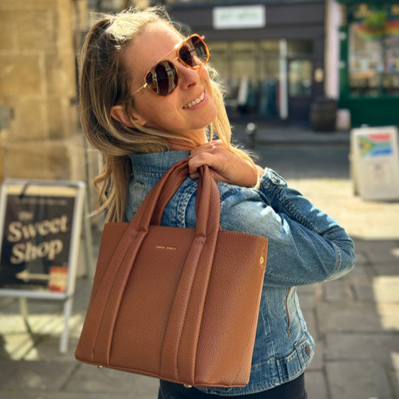David Jones Cognac Tote Handbag