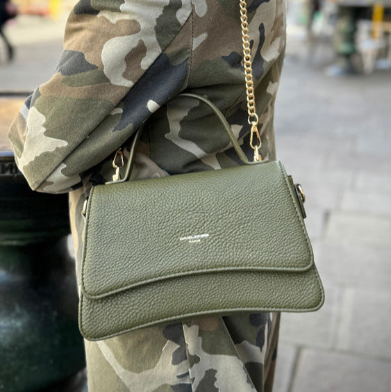 David Jones Khaki Medium Crossbody With Grab Handle